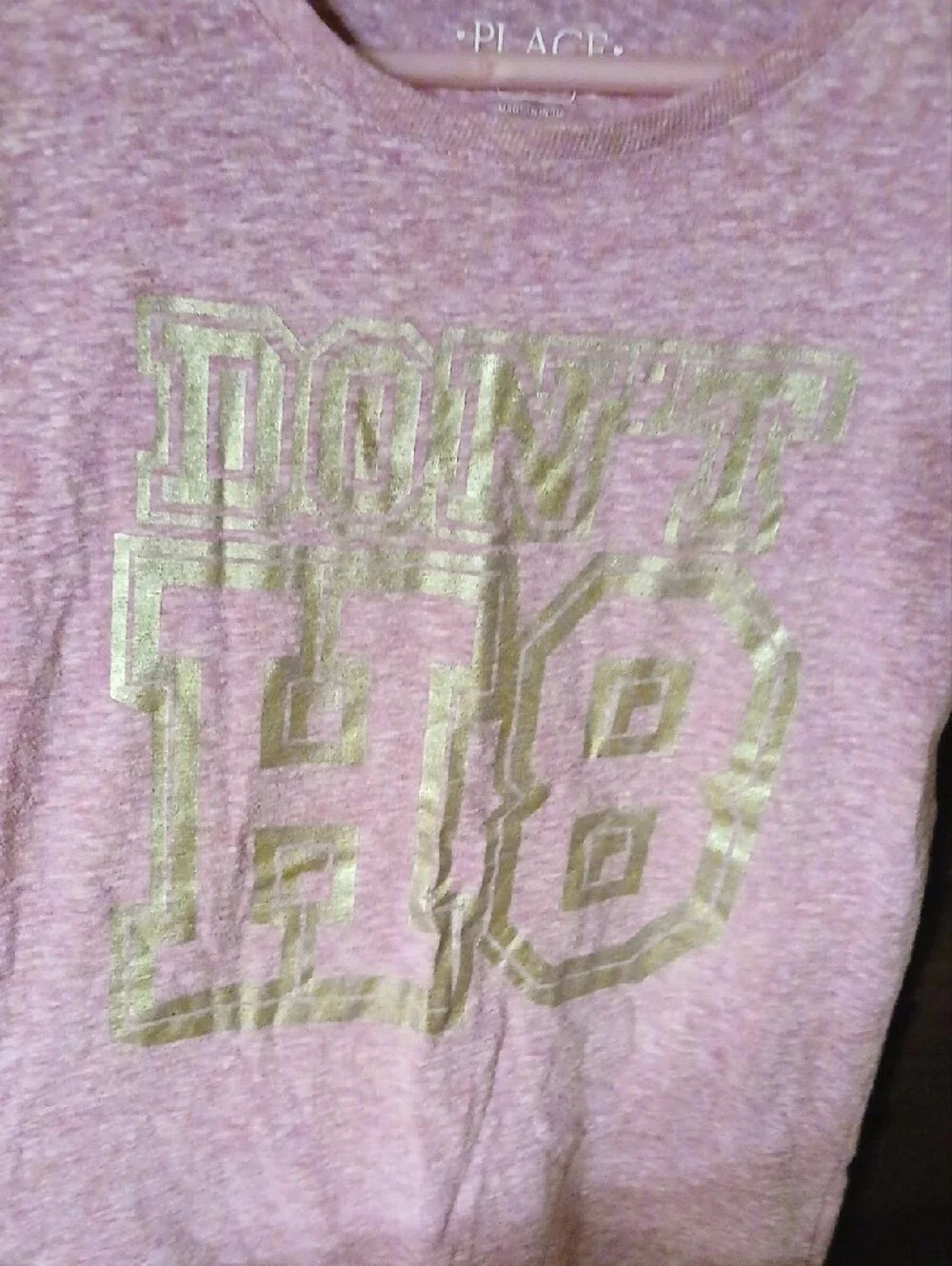 The Children's Place Light Pink Short Sleeve Tee with Metallic Gold Graphic